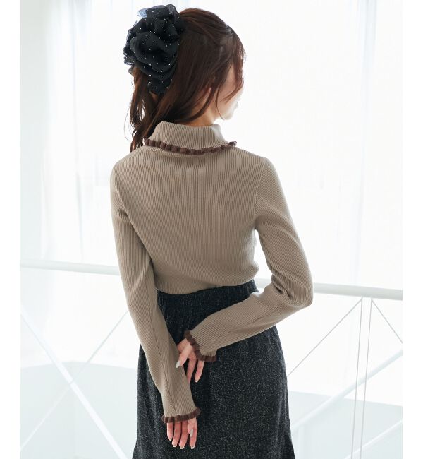  「プチフリルタートルニット」|ニット・セーター|