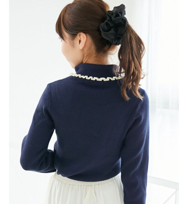  「プチフリルタートルニット」|ニット・セーター|