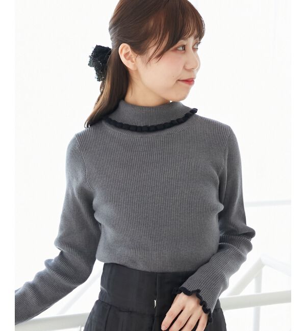  「プチフリルタートルニット」|ニット・セーター|