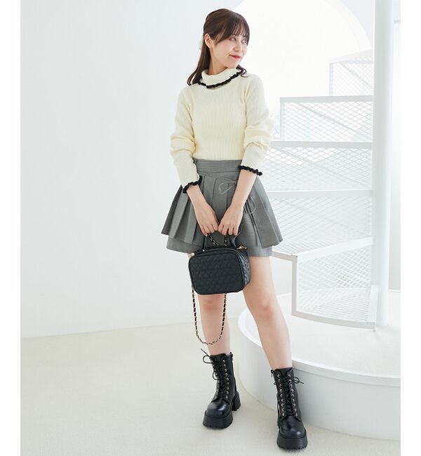  「プチフリルタートルニット」|ニット・セーター|