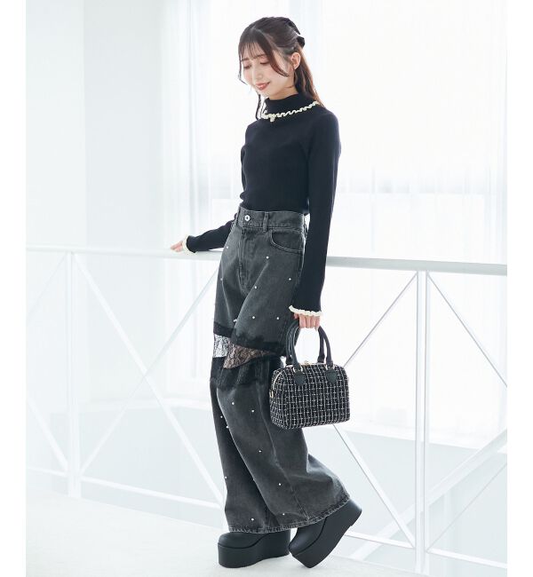  「プチフリルタートルニット」|ニット・セーター|