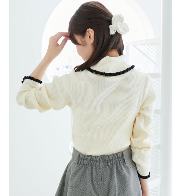  「プチフリルタートルニット」|ニット・セーター|