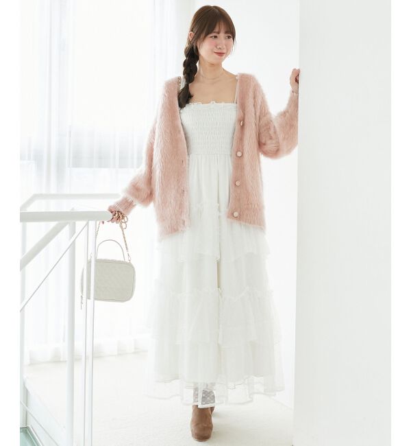  「キラメキシャギーミディカーディガン」|カーディガン|