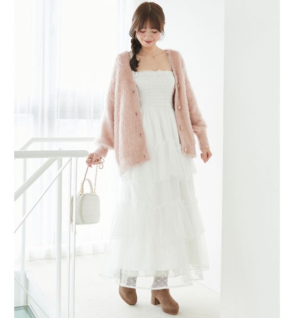  「キラメキシャギーミディカーディガン」|カーディガン|