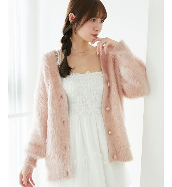  「キラメキシャギーミディカーディガン」|カーディガン|