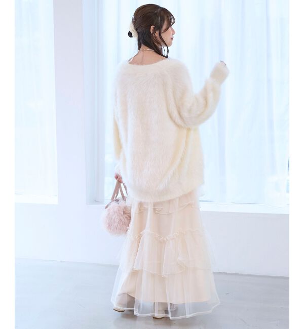  「キラメキシャギーミディカーディガン」|カーディガン|