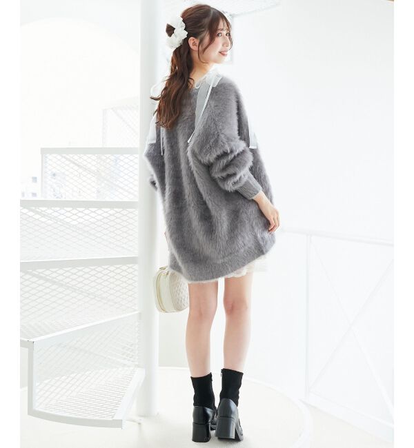  「キラメキシャギーミディカーディガン」|カーディガン|