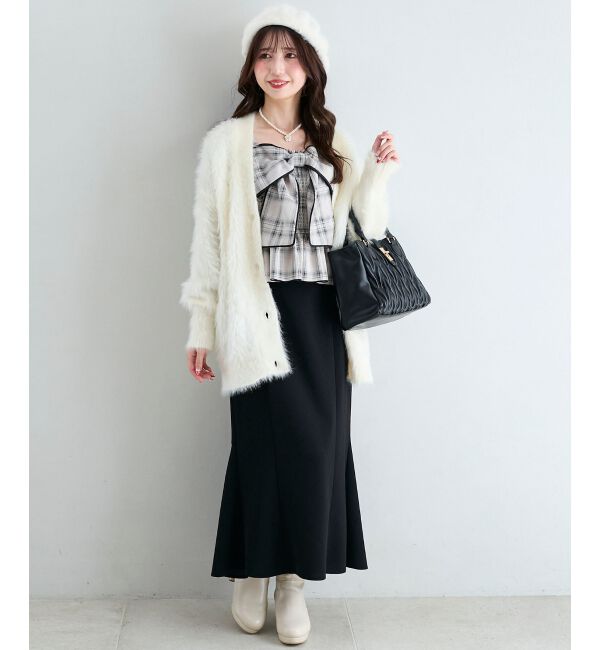  「キラメキシャギーミディカーディガン」|カーディガン|