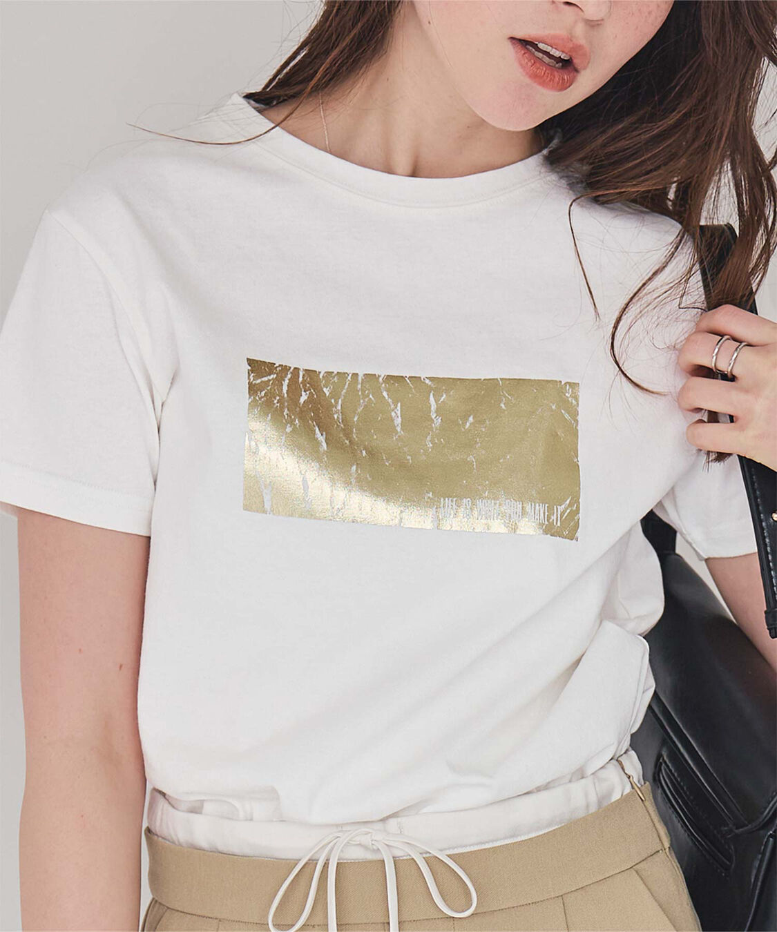 titivate「箔プリントコンパクトTシャツ」|Tシャツ・カットソー|