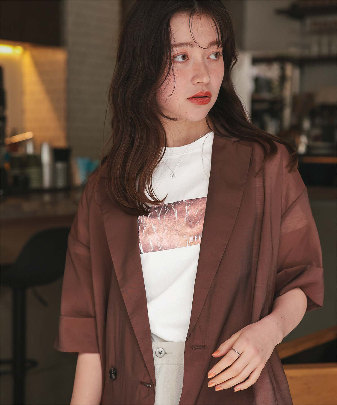 titivate「箔プリントコンパクトTシャツ」|Tシャツ・カットソー|