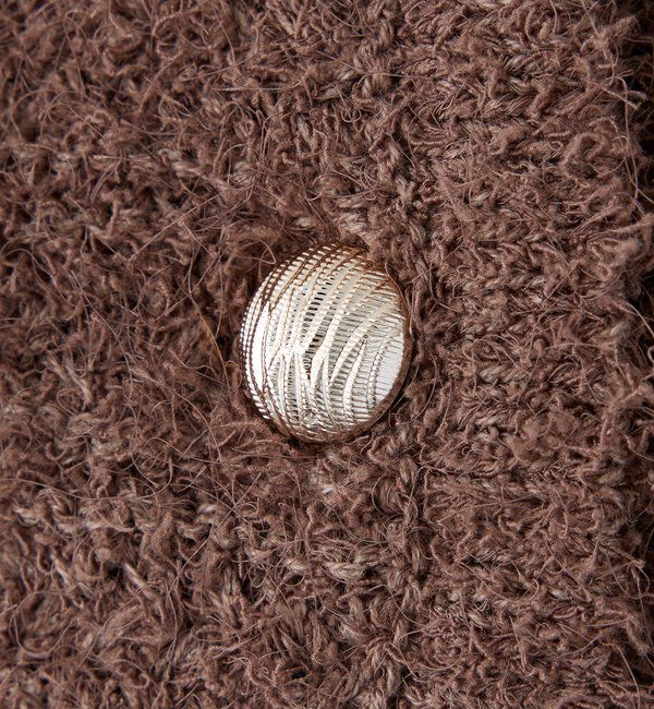  「【WEB限定】ゴールドボタン半袖ツイード風カーディガン」|ニット・セーター|