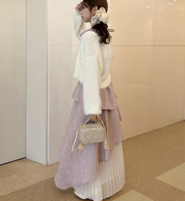  「【LouLoumei】異素材ミックスツイードセットアップ」|その他|