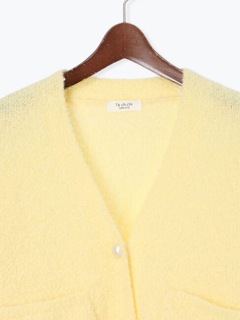 Te chichi TERRASSE「ブークレパール釦Vネックカーディガン」|カーディガン|