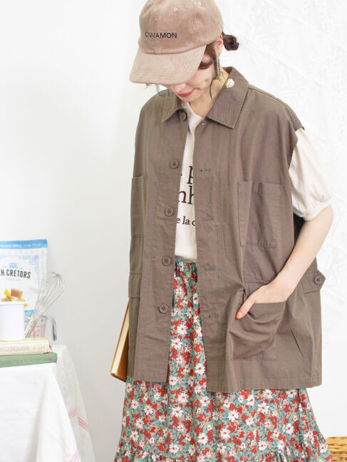 Samansa Mos2「ミリタリーベスト」|ダウンベスト・ベスト|