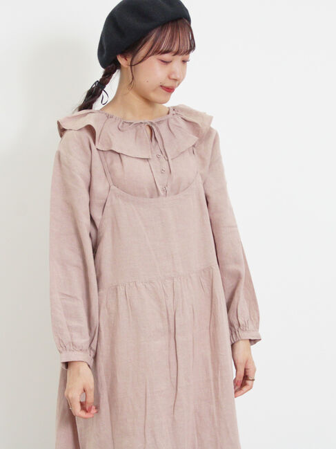 Samansa Mos2「【Slow linen】柄アソートフリルブラウス」|シャツ・ブラウス|