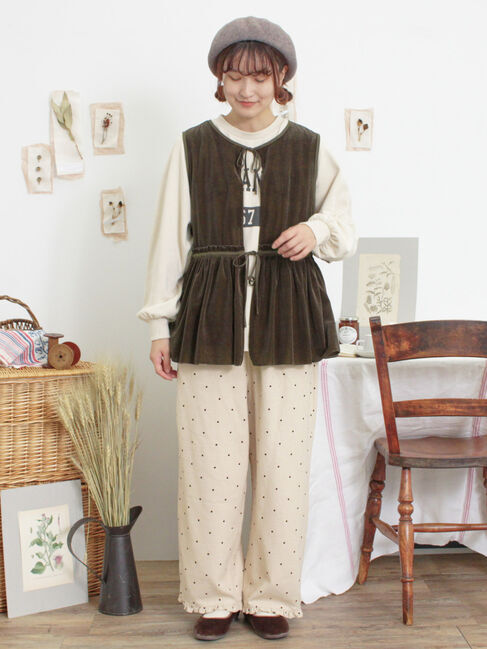 Samansa Mos2「透けベロア前後2WAYベスト」|ダウンベスト・ベスト|