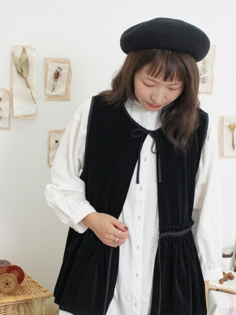 Samansa Mos2「透けベロア前後2WAYベスト」|ダウンベスト・ベスト|