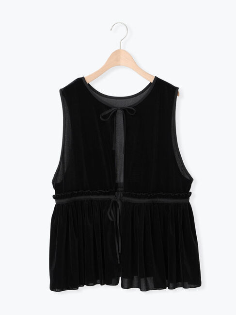 Samansa Mos2「透けベロア前後2WAYベスト」|ダウンベスト・ベスト|