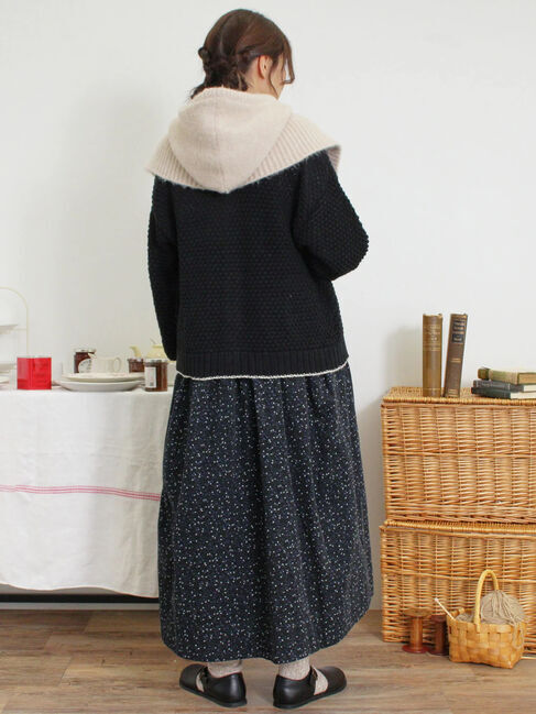 Samansa Mos2「ラーベン編み前後2WAYニット」|カーディガン|