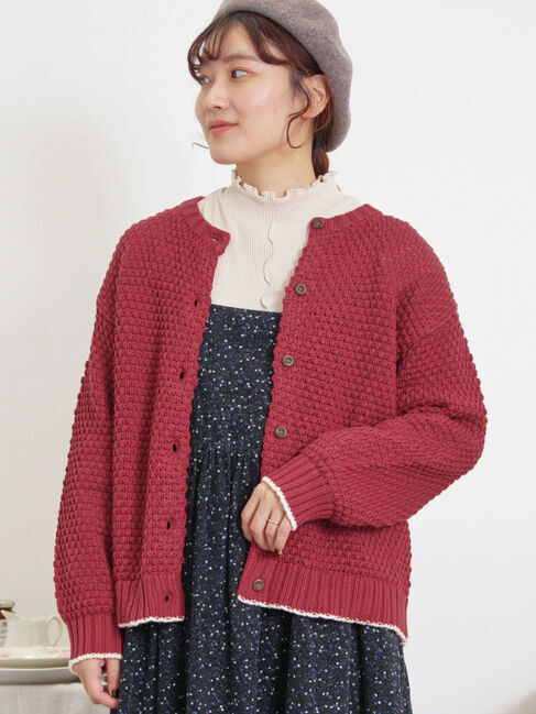 Samansa Mos2「ラーベン編み前後2WAYニット」|カーディガン|