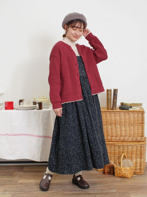 Samansa Mos2「ラーベン編み前後2WAYニット」|カーディガン|