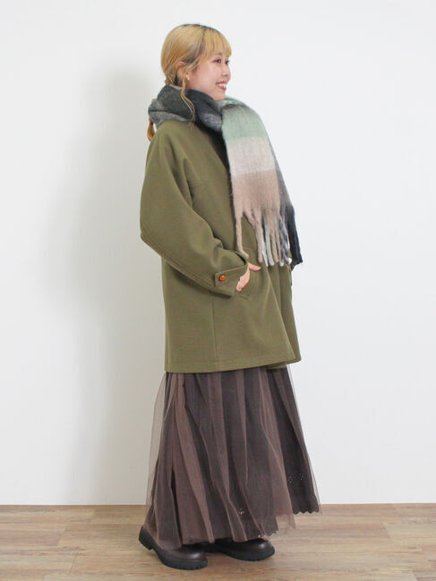 Samansa Mos2「ウーリーライクミドル丈クルーネックコート」|その他|