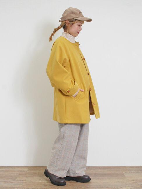 Samansa Mos2「ウーリーライクミドル丈クルーネックコート」|その他|