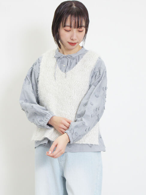 Samansa Mos2「ミックスモールフェザーベスト」|ダウンベスト・ベスト|