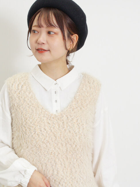 Samansa Mos2「ミックスモールフェザーベスト」|ダウンベスト・ベスト|