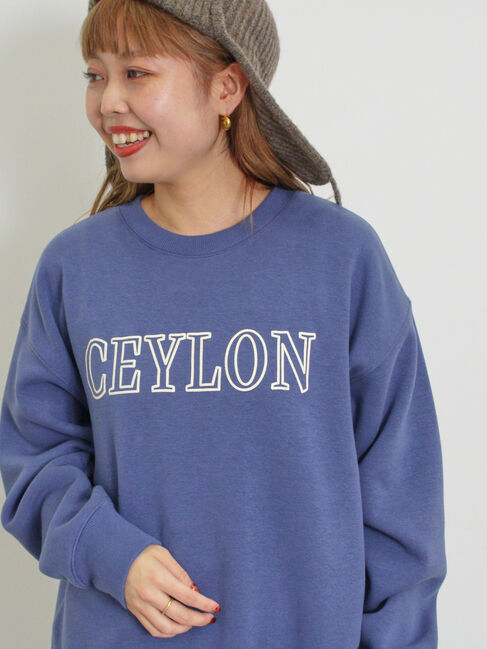 Samansa Mos2「裏ボアロゴプリントスウェット」|Tシャツ・カットソー|