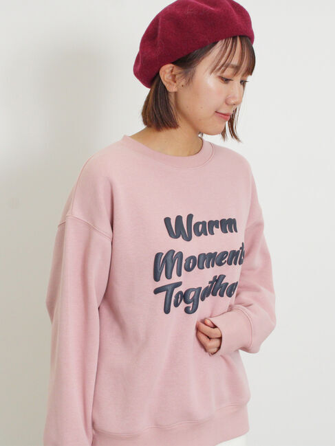 Samansa Mos2「裏ボアロゴプリントスウェット」|Tシャツ・カットソー|