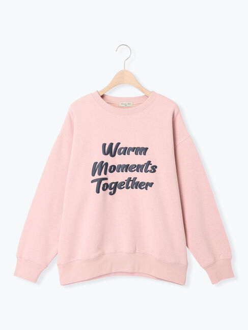 Samansa Mos2「裏ボアロゴプリントスウェット」|Tシャツ・カットソー|