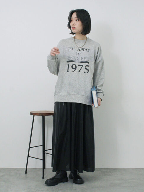 Samansa Mos2 blue「◎ロゴレーススウェット」|Tシャツ・カットソー|