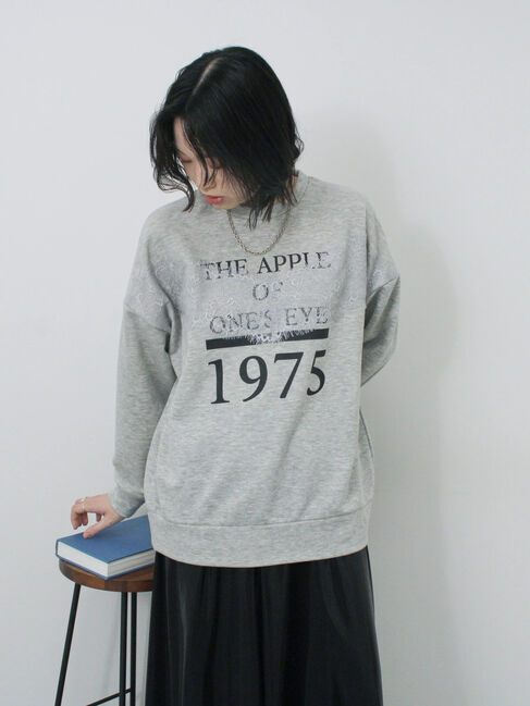 Samansa Mos2 blue「◎ロゴレーススウェット」|Tシャツ・カットソー|ＴＯＰグレー