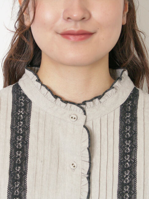 Samansa Mos2「フリルバンドカラーブラウス」|シャツ・ブラウス|