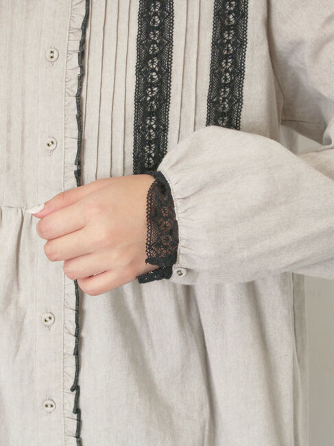 Samansa Mos2「フリルバンドカラーブラウス」|シャツ・ブラウス|