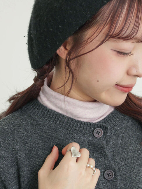 Samansa Mos2「【吸湿発熱】ベア天無地タートルネックインナー」|Tシャツ・カットソー|パープル