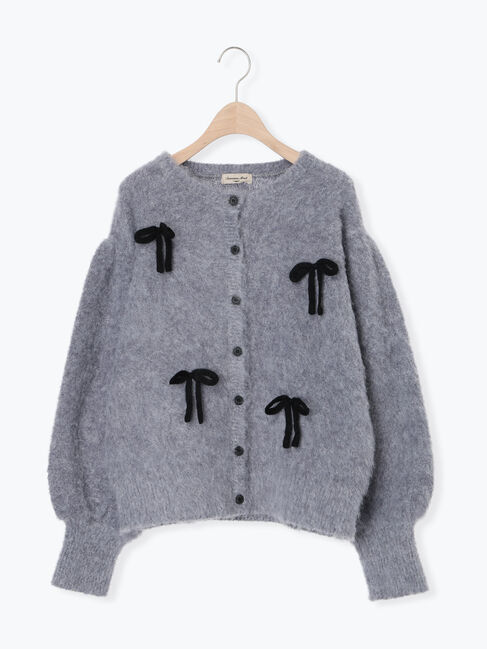 Samansa Mos2「リボン付きニットカーディガン」|カーディガン|