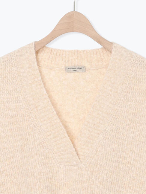 Samansa Mos2「Vネックリブベスト」|ダウンベスト・ベスト|