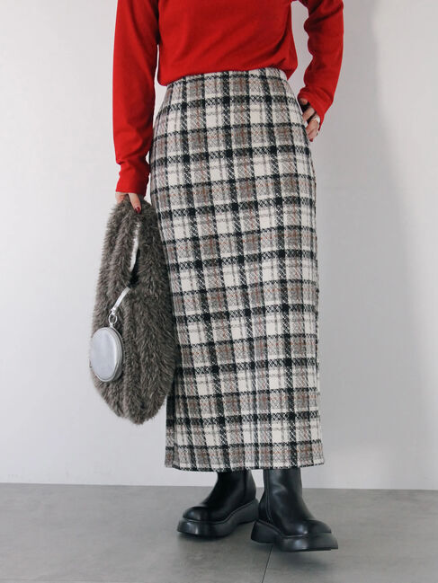 Samansa Mos2 blue「チェック柄スカート」|スカート|