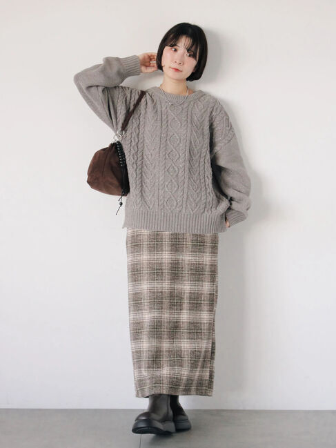 Samansa Mos2 blue「チェック柄スカート」|スカート|