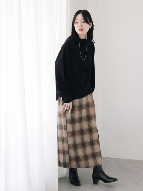 Samansa Mos2 blue「チェック柄スカート」|スカート|