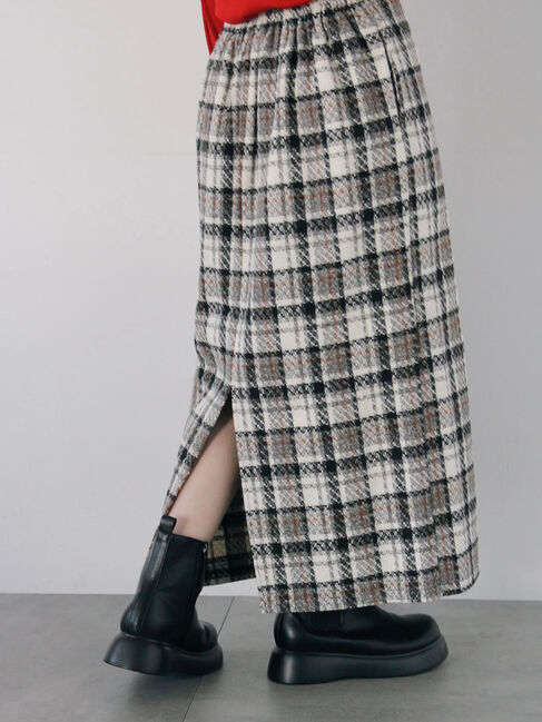 Samansa Mos2 blue「チェック柄スカート」|スカート|