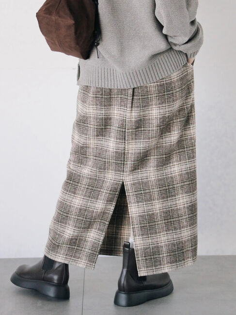 Samansa Mos2 blue「チェック柄スカート」|スカート|