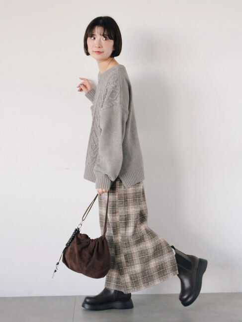 Samansa Mos2 blue「チェック柄スカート」|スカート|