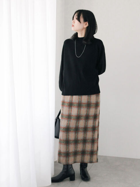 Samansa Mos2 blue「チェック柄スカート」|スカート|