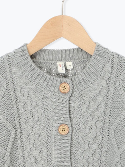 Samansa Mos2 Lagom「【マシンウォッシャブル】ケーブルニットカーディガン」|カーディガン|