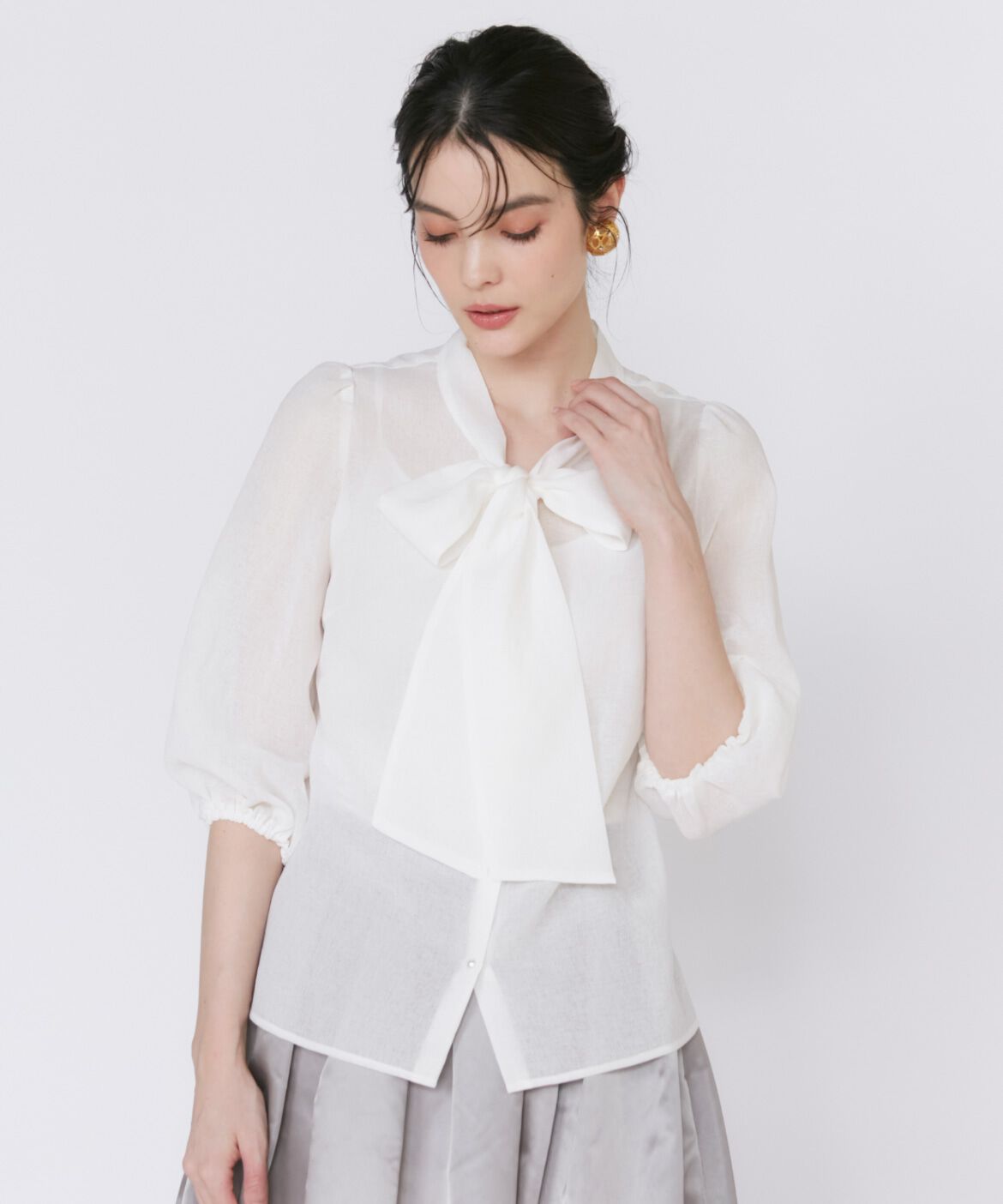 Maglie le cassetto「シアーボウタイブラウス」|シャツ・ブラウス|