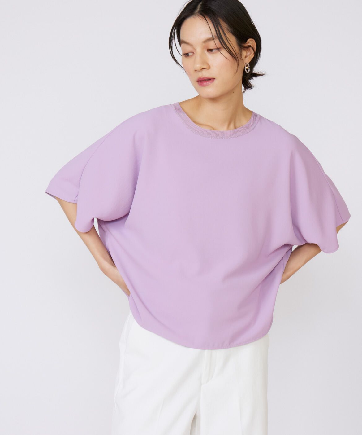 INED「吸汗速乾ジョーゼットプルオーバー」|Tシャツ・カットソー|パープル2