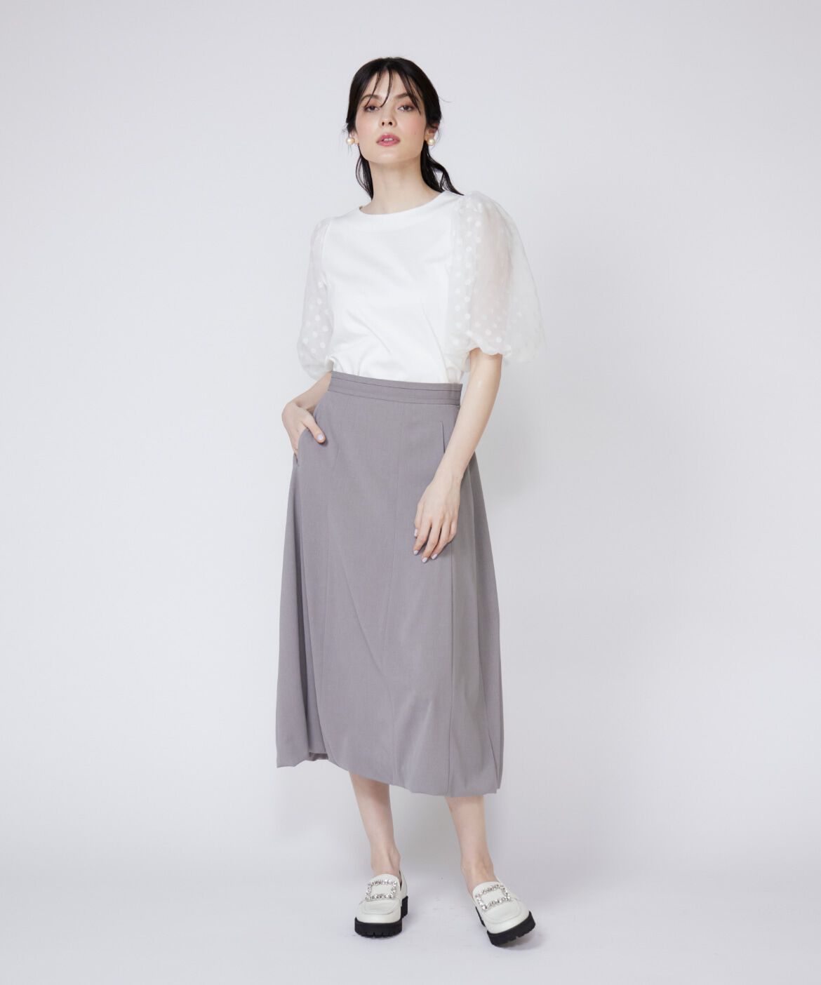 Maglie le cassetto「《プラスサイズ》セミバルーンスカート」|スカート|